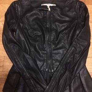 NWT Chelsea & Violet Faux Leather Peplum Jacket SM